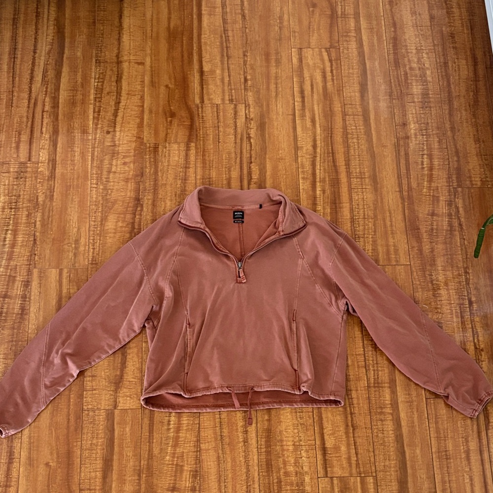 Prana Dusty Rose Quarter-Zip Pullover